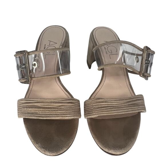 AGL Transparent Buckle Strap Mule Sandals - Picture 5 of 14